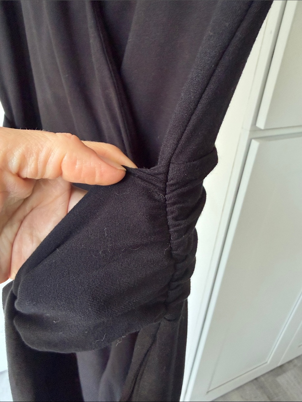 Boden Black Wrap Jumpsuit with Waist Tie, Size US 4R. - Picture 4 of 15
